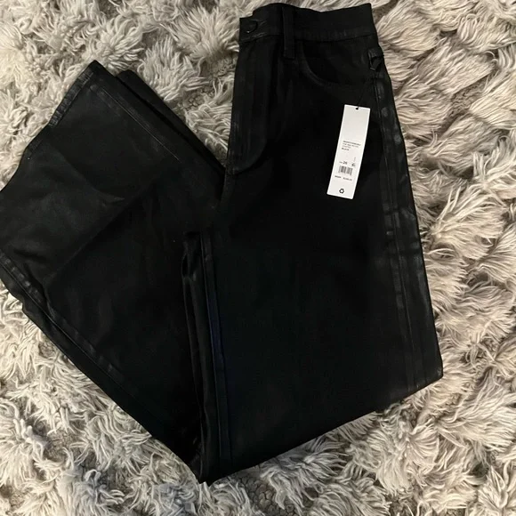 JOES THE MIA PETITE HIGH RISE WIDE LEG COATED JEANS IN BLACK SIZE 26 - Picture 2 of 7